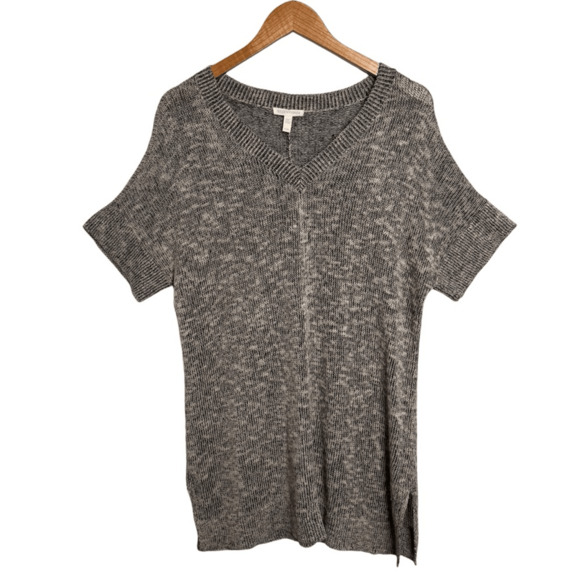 Eileen Fisher Organic Linen & Cotton Ribbed Tunic Sweater - Tan Heather - Size M - Picture 1 of 10